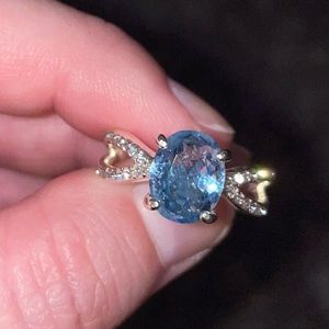 Silver & Blue Ring - Size 7